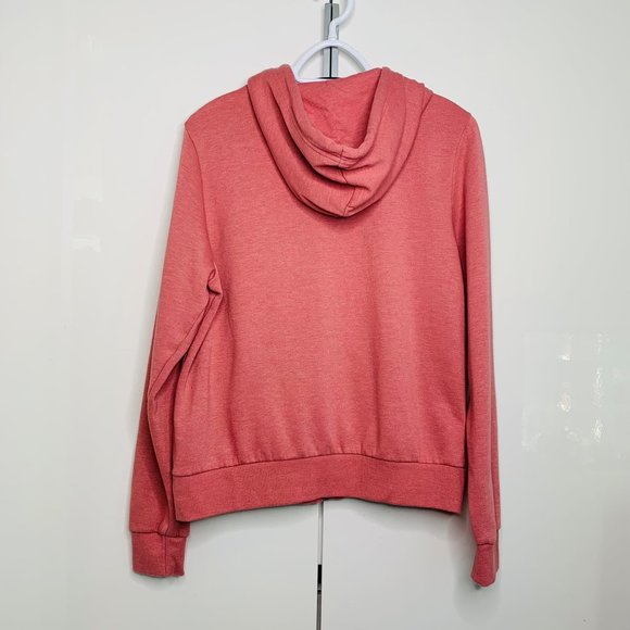 H&M Divided Sweatshirt Hoodie Pink Full Zip Cotton Size L - Picture 2 of 7